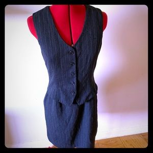 Pinstripe Vest Skirt Ann Taylor Business Dress